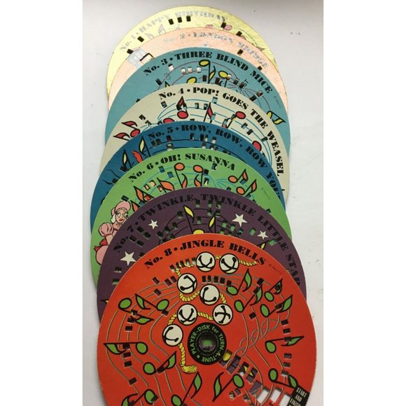 Turn a Tune with 8 Discs of Classic Children's Songs VINTAGE 1958 Made in USA - Picture 5 of 7